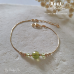 Bracelet Pierre de Naissance daout-Pierre naturelle Péridot et or gold filled