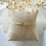Bracelet Pierre de Naissance d'aout-Péridot-Pierre naturelle  gold filled