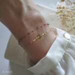 Bracelet Pierre de Naissance -aout-Péridot-Pierre naturelle or gold filled