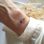 Pierre de naissance de septembre-Paradise julia- or gold filled