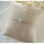 Bracelet Pierre de Naissance-Mars-Pierre Aigue Marine Naturelle Or
