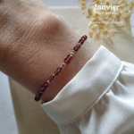 Bracelet Pierre de Naissance de Janvier -Grenat naturelle -ParadiseJulia