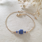 Bracelet Pierre de naissance-Décembre-Lapis Lazuli naturelle-Gold filled -Paradise julia