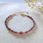Bracelet Pierre de Naissance-Janvier-Grenat-en or Gold filled-Paradise julia