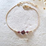 Bracelet Pierre de Naissance du mois de janvier-gold filled-idée cadeau femme