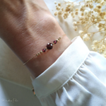 Bracelet Pierre de Naissance-Janvier-Grenat pierre naturelle -