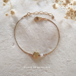 Bracelett Trèfle -Pierre de Naissance & personnalisé & or gold filled-