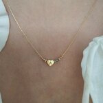 Collier intiale Coeur et Pierre de Naissance-Gold filled