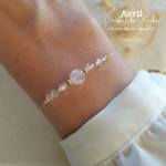 Bracelet Pierre de Naissance-Avril6cristal de Roche-Gold filled-Paradise Julia