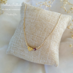 Collier Initiale et Pierre de Naissance-Idée cadeau personnalisé femme