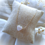 Collier fin Coeur en Nacre et or Gold Filled. Idée Cadeau pour femme.ParadiseJulia