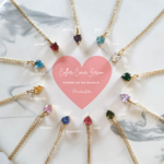 Collier Pierre de Naissance-Coeur Zircon or Gold filled-Idée cadeau femme bijoux romantique