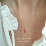 Collier Pierre de Naissance-Coeur en Zircone et or Gold Filled-Cadeau pour femme