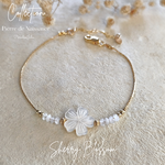 Bracelet-Pierre de naissance-Fleur de Sakura-Sherry Blossom-Idée cadeaux de Noel pour femme en or gold filled