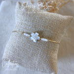Bracelet-Pierre de naissance-fleur de sakura-Idée cadeaux de Noel pour femme-gold filled