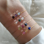Bracelet Pierre de Naissance-ronde plate-or gold filled