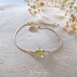 Bracelet En Argent Avec Perles D'eau Douce Et Pierre Précieuse Péridot - Rose-Mimosa