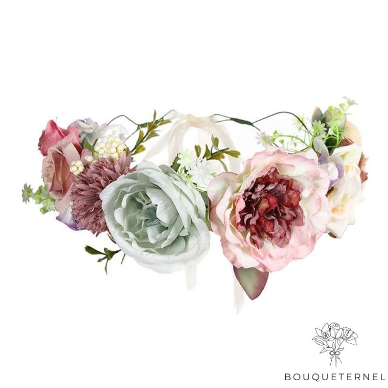 Couronne De Fleur Mariage Champêtre | Fleurs Artificielles Mariage | Couronne de Fleurs | Bouqueternel