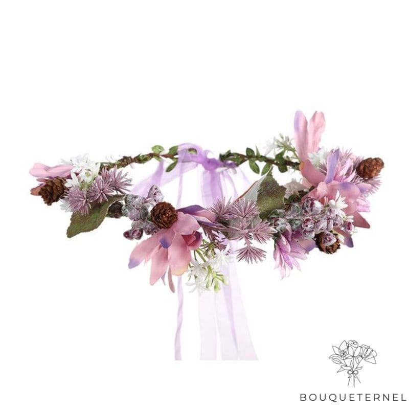 Couronne de fleurs rose pour cheveux - MODERN CONFETTI