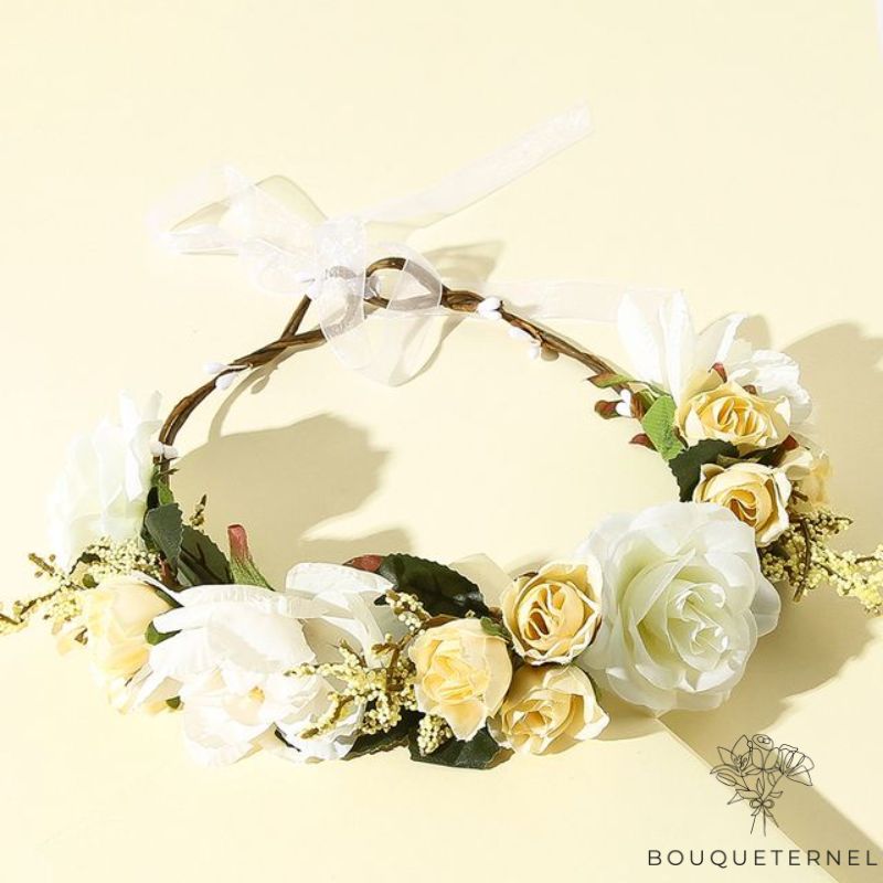 Couronne De Fleurs Mariage Tête | Fleurs Artificielles Mariage | Couronne de Fleurs | Bouqueternel