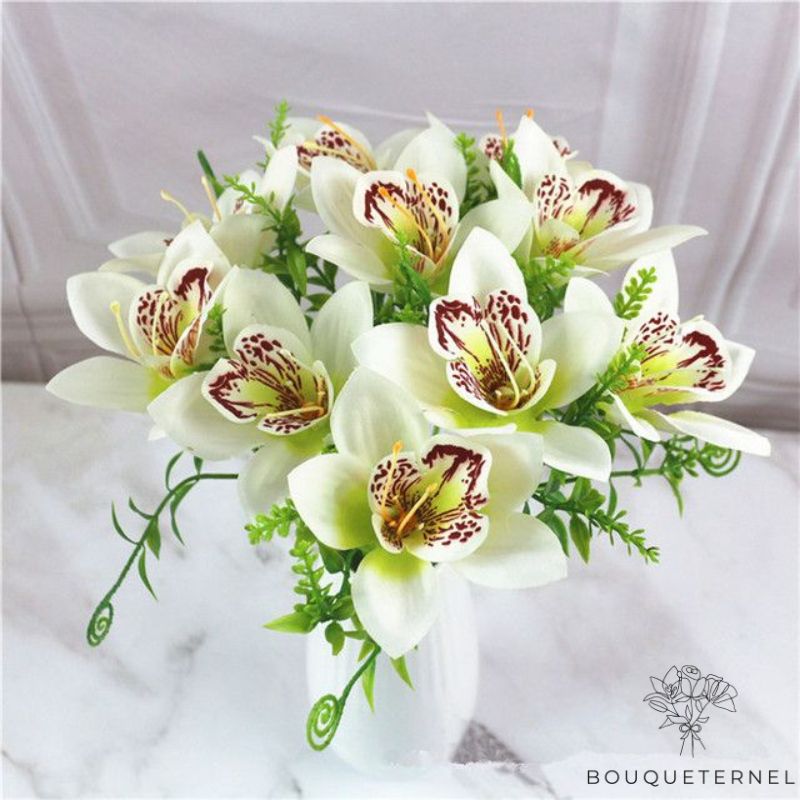 Branche D'Orchidée Artificielle Blanche | Bouquet Artificiel | Orchidées Artificielles | Bouqueternel