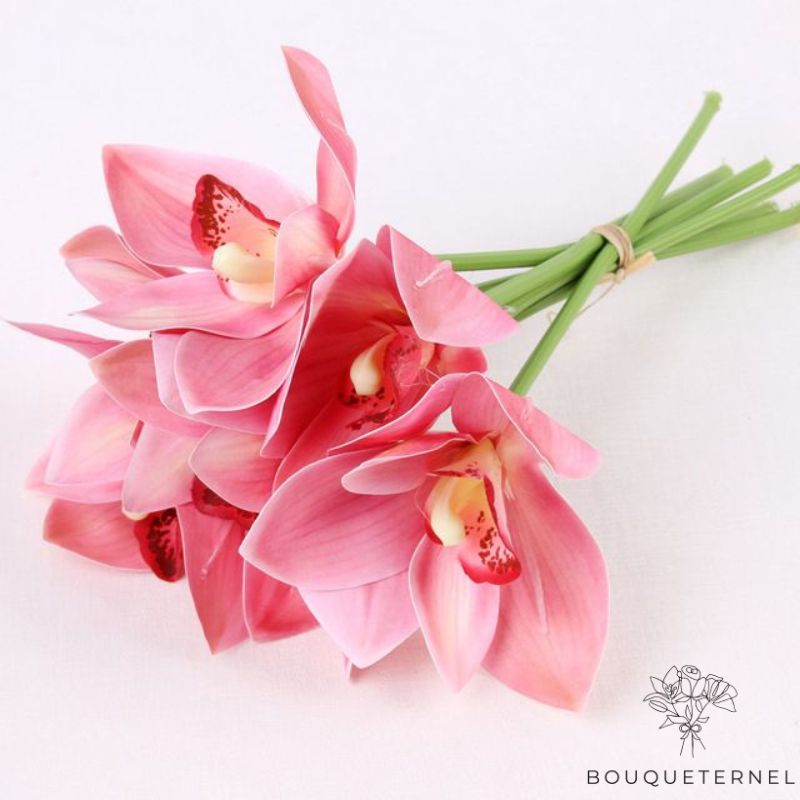 Fausse Orchidée Rose | Bouquet Artificiel | Orchidées Artificielles | Bouqueternel