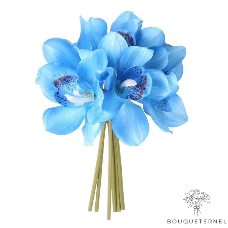 Orchidée Artificielle Bleu Ciel | Bouquet Artificiel | Orchidées Artificielles | Bouqueternel