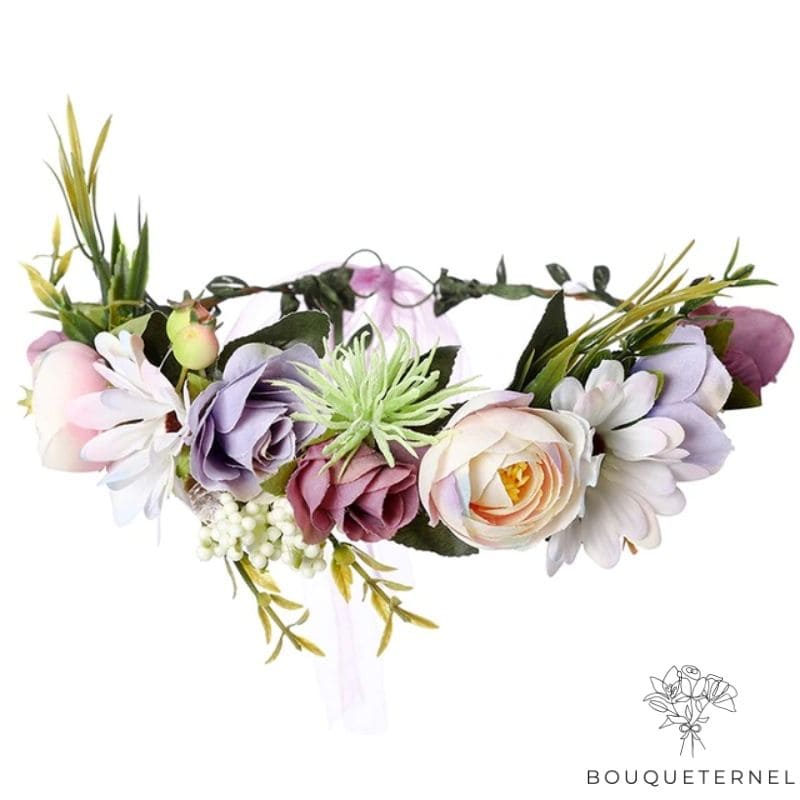 Couronne De Fleurs Cheveux Hippie | Fleurs Artificielles Mariage | Couronne de Fleurs | Bouqueternel