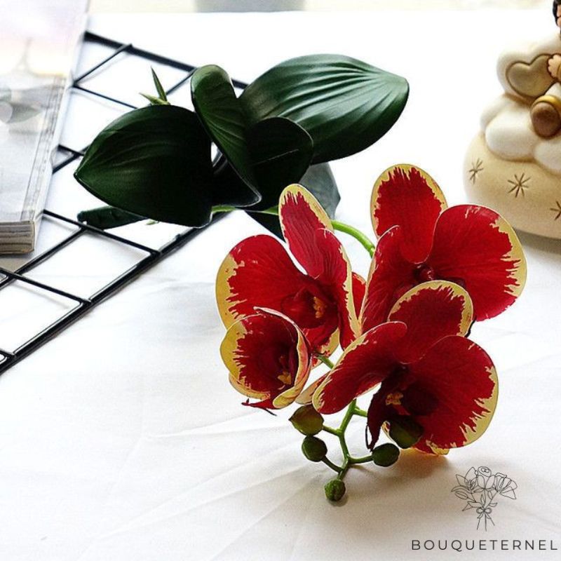 orchidée artificielle rouge | Bouquet Artificiel | Orchidées Artificielles | Bouqueternel
