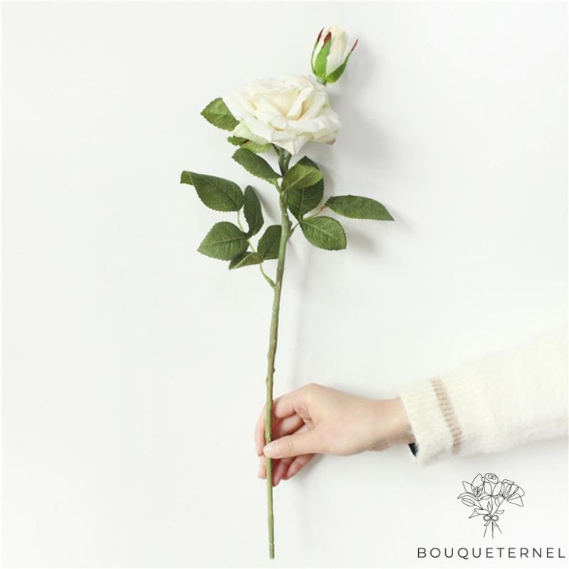 Fausse Rose Blanche | Fleur Artificielle | Rose Artificielle | Bouqueternel