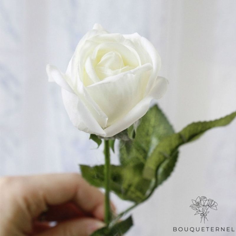 Rose Artificielle Blanche | Fleur Artificielle | Rose Artificielle | Bouqueternel