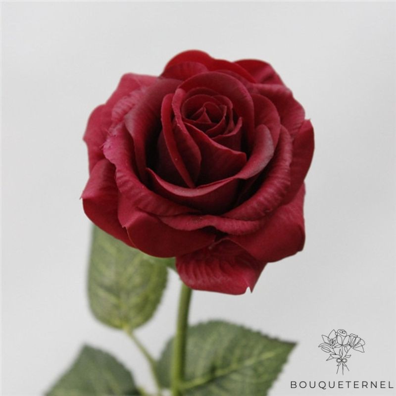 Rose Rouge En Soie | Bouqueternel