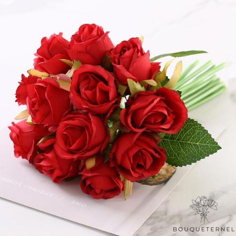 Bouquet Rose Rouge Artificielle | Bouqueternel