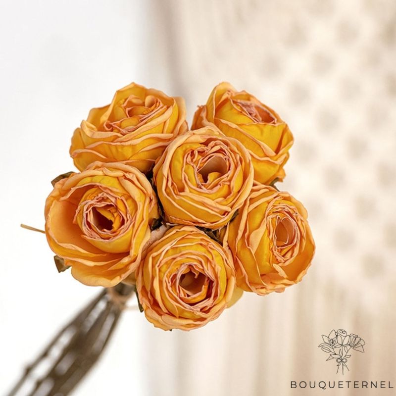 Fausse Rose Orange | Fleur Artificielle | Rose Artificielle | Bouqueternel