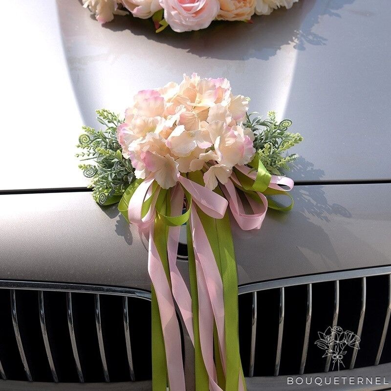 Capot de voiture pour mariage en fleurs séchées. Juin 2023. DK  Fleurs  mariage voiture, Deco voiture mariage, Deco mariage champetre chic
