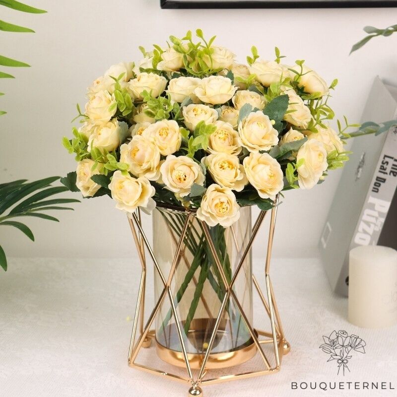 Décoration Table Ronde De Mariage fleurs | Bouquet Artificiel | Pivoines Artificielles | Bouqueternel