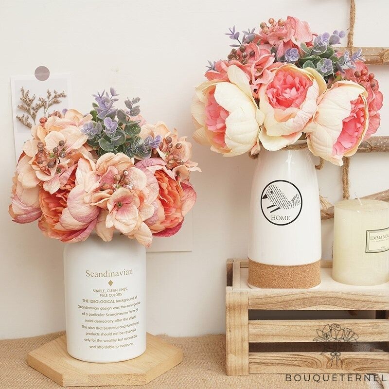Fleurs Centre De Table Mariage Bohème en fleur | Bouquet Artificiel | Pivoines Artificielles | Bouqueternel