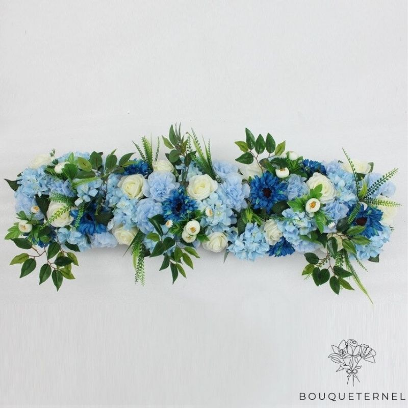 Déco Table Mariage Bleu Et Blanc | Bouquet Artificiel | Pivoines Artificielles | Bouqueternel