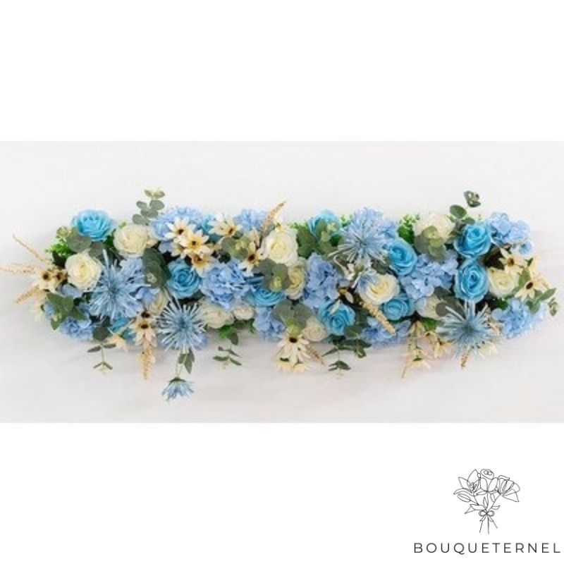 Décoration Table Mariage Bleu Et Blanc | Bouquet Artificiel | Pivoines Artificielles | Bouqueternel