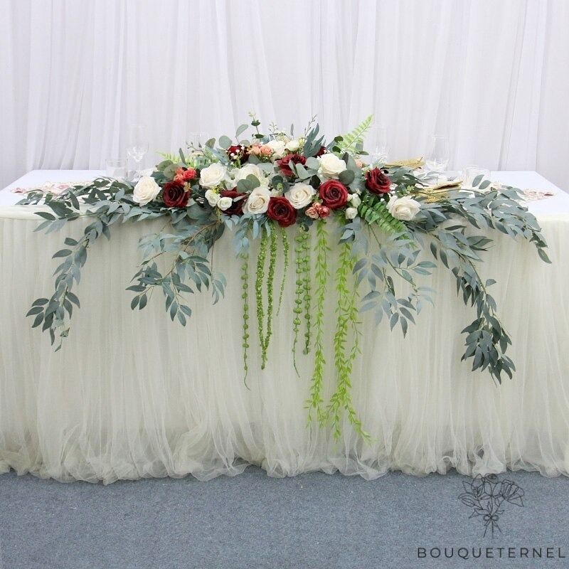 Décoration De Table Mariage Campagne Chic Rouges | Bouquet Artificiel | Pivoines Artificielles | Bouqueternel