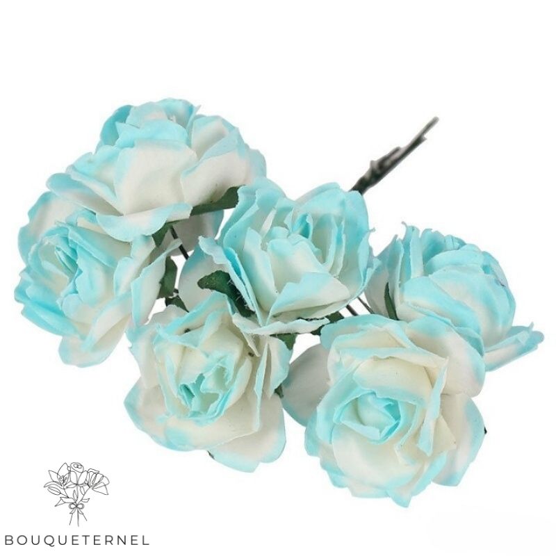 Décoration De Table Turquoise Et Blanc | Fleurs Artificielles Mariage | Centre de Table Mariage | Bouqueternel