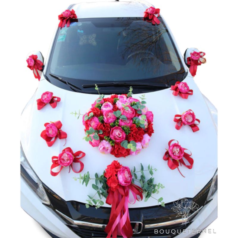 Bouquet De Fleur Voiture Mariage | Fleurs Artificielles Mariage | Fleur Voiture Mariage | Bouqueternel