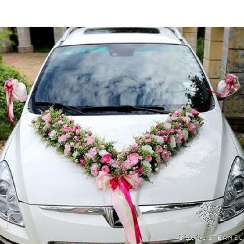 Capot de voiture pour mariage en fleurs séchées. Juin 2023. DK  Fleurs mariage  voiture, Deco voiture mariage, Deco mariage champetre chic