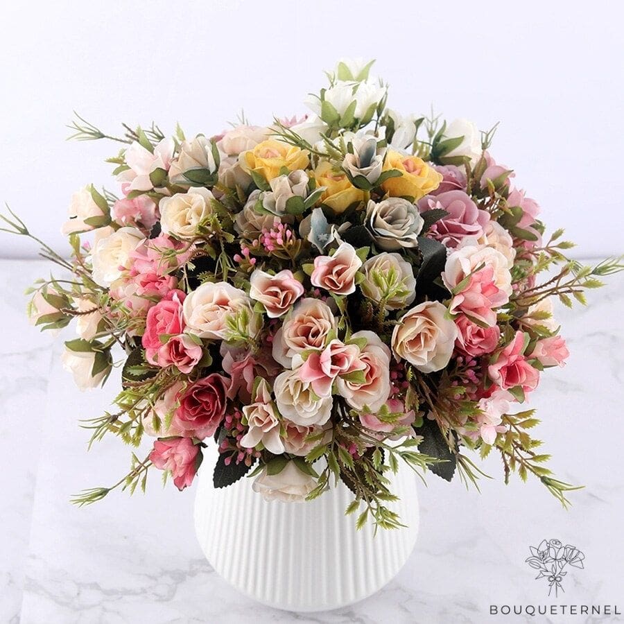 Composition Florale Rosaceae Moderne | Bouquet Artificiel | Bouqueternel