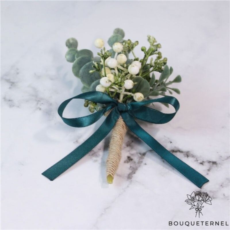 Nœud Boutonnière Mariage | Fleurs Artificielles Mariage | Boutonnières de Mariage | Bouqueternel