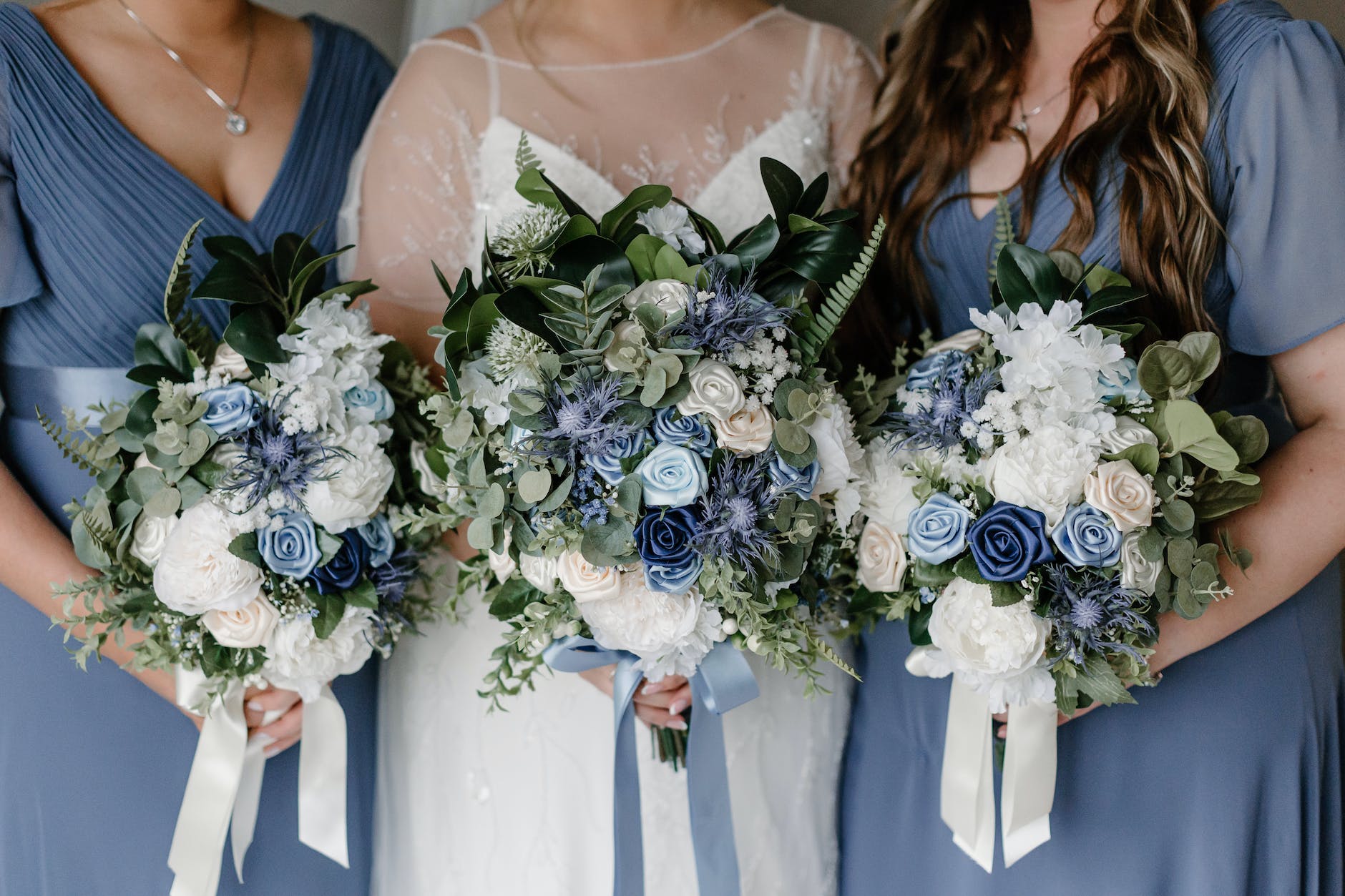 Fleur Roses Blanc Tissus Blanc | Fleur Mariage | Bouqueternel