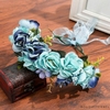 Couronne De Fleurs Cheveux Bleu | Fleurs Artificielles Mariage | Couronne de Fleurs | Bouqueternel