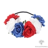 Couronne de Fleurs Bleu Blanc Rouge | Fleurs Artificielles Mariage | Couronne de Fleurs | Bouqueternel