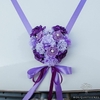 Bouquet Fleurs Voiture Mariage Cœur Violet | Bouquet Artificiel | Pivoines Artificielles | Bouqueternel