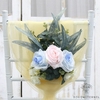 Décoration Chaise Mariage Mairie Bleues & Roses Pâles | Bouquet Artificiel | Pivoines Artificielles | Bouqueternel